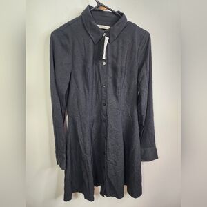 Abercrombie & Fitch Long Sleeve Crepe Shirt Dress Small Tall NWT